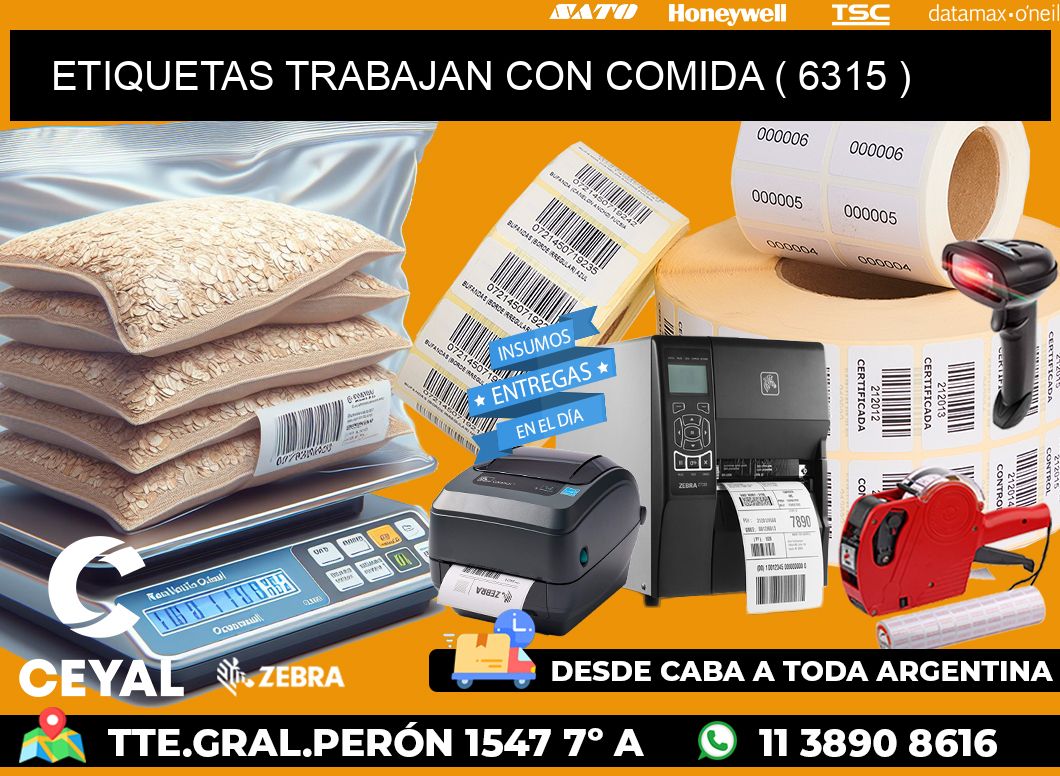 ETIQUETAS TRABAJAN CON COMIDA ( 6315 )