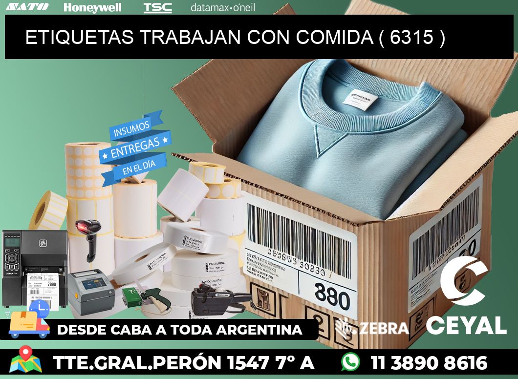 ETIQUETAS TRABAJAN CON COMIDA ( 6315 )