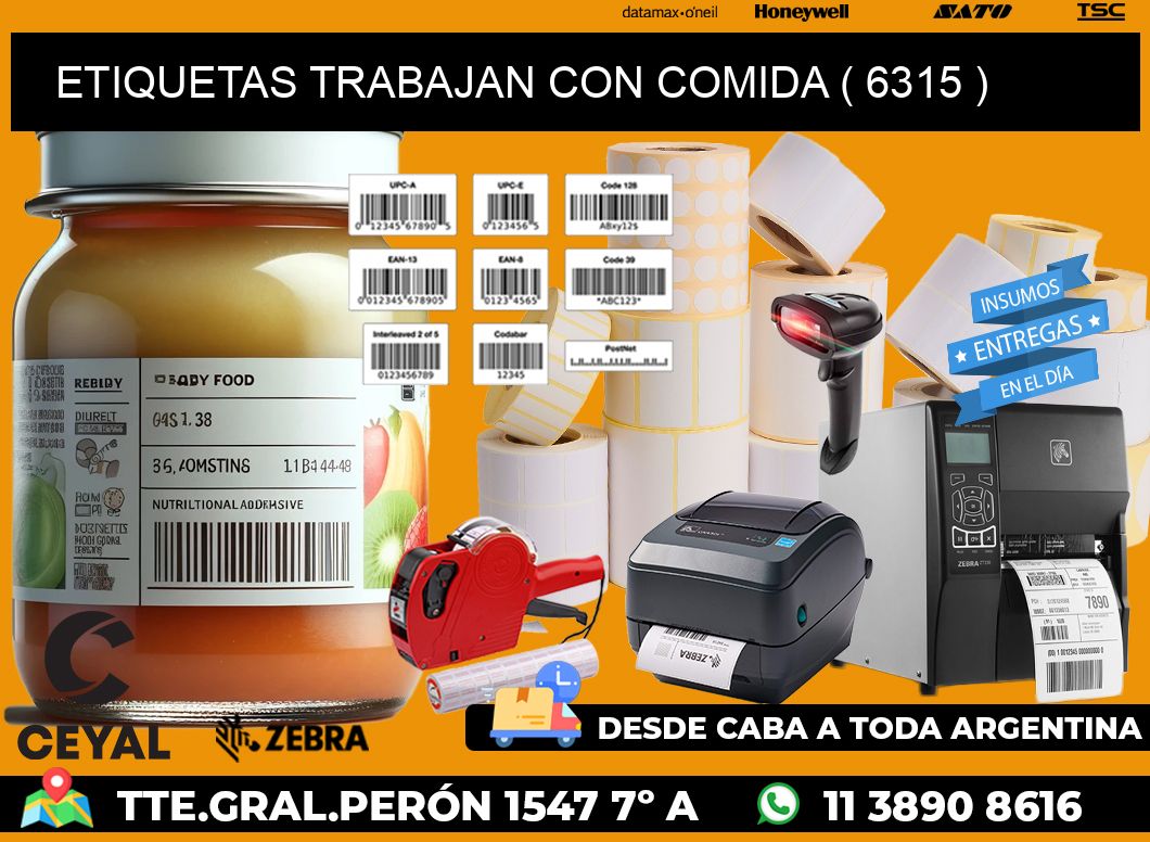 ETIQUETAS TRABAJAN CON COMIDA ( 6315 )