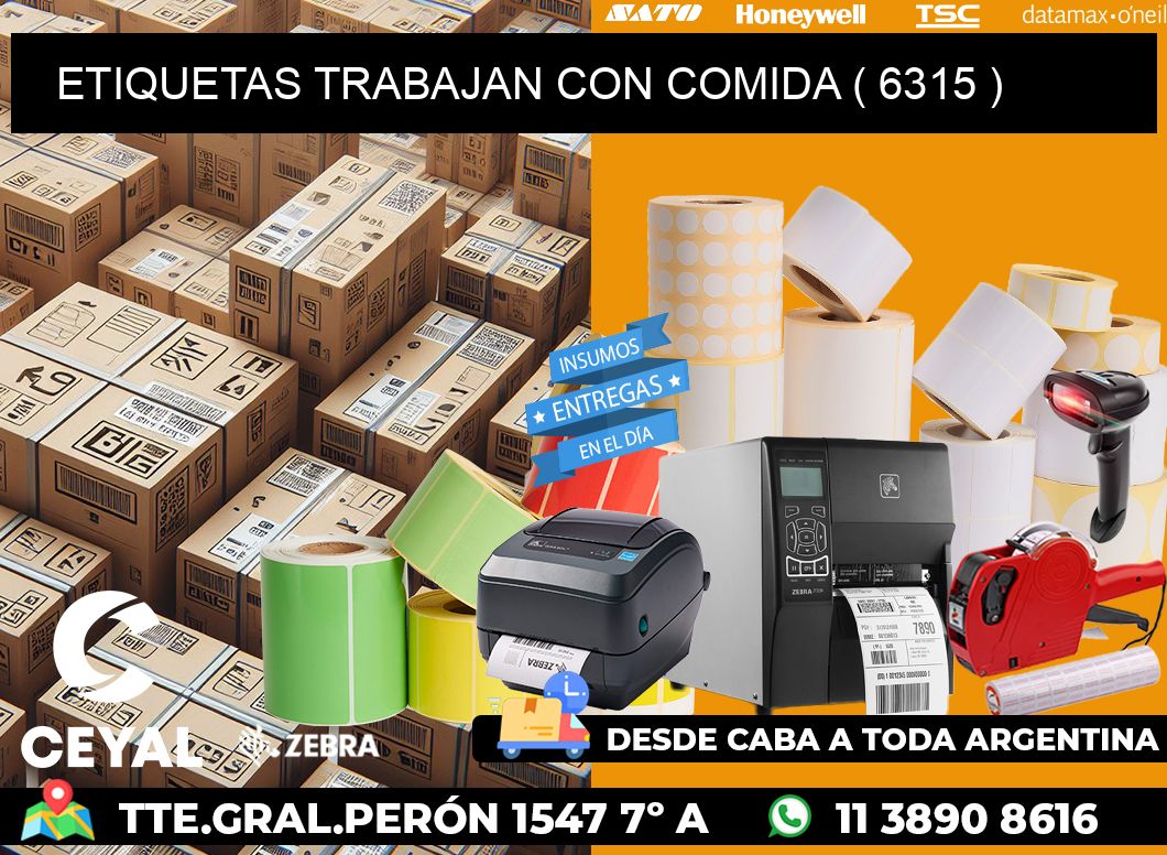 ETIQUETAS TRABAJAN CON COMIDA ( 6315 )