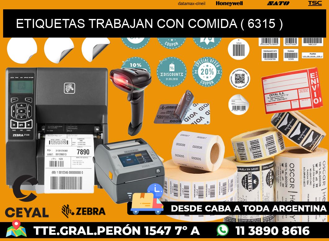ETIQUETAS TRABAJAN CON COMIDA ( 6315 )