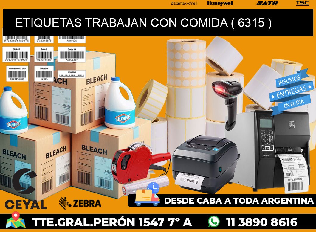 ETIQUETAS TRABAJAN CON COMIDA ( 6315 )
