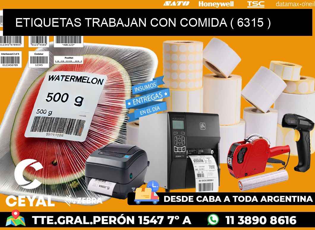 ETIQUETAS TRABAJAN CON COMIDA ( 6315 )