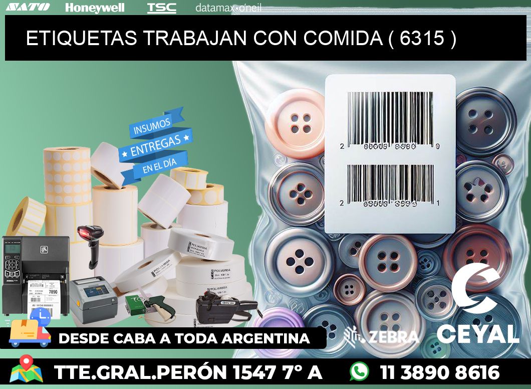 ETIQUETAS TRABAJAN CON COMIDA ( 6315 )
