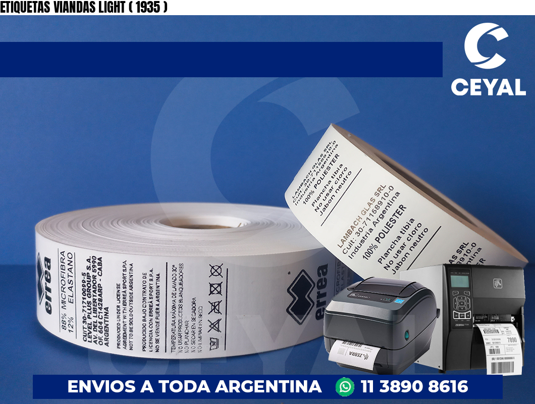 ETIQUETAS VIANDAS LIGHT ( 1935 )