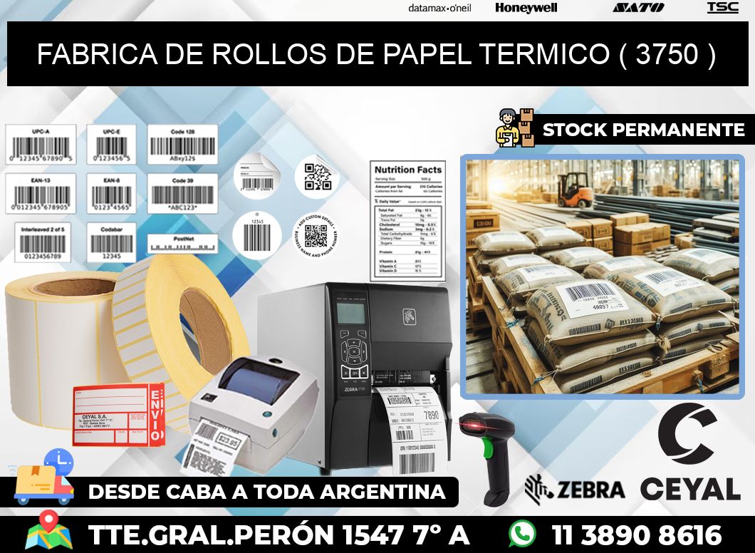 FABRICA DE ROLLOS DE PAPEL TERMICO ( 3750 )