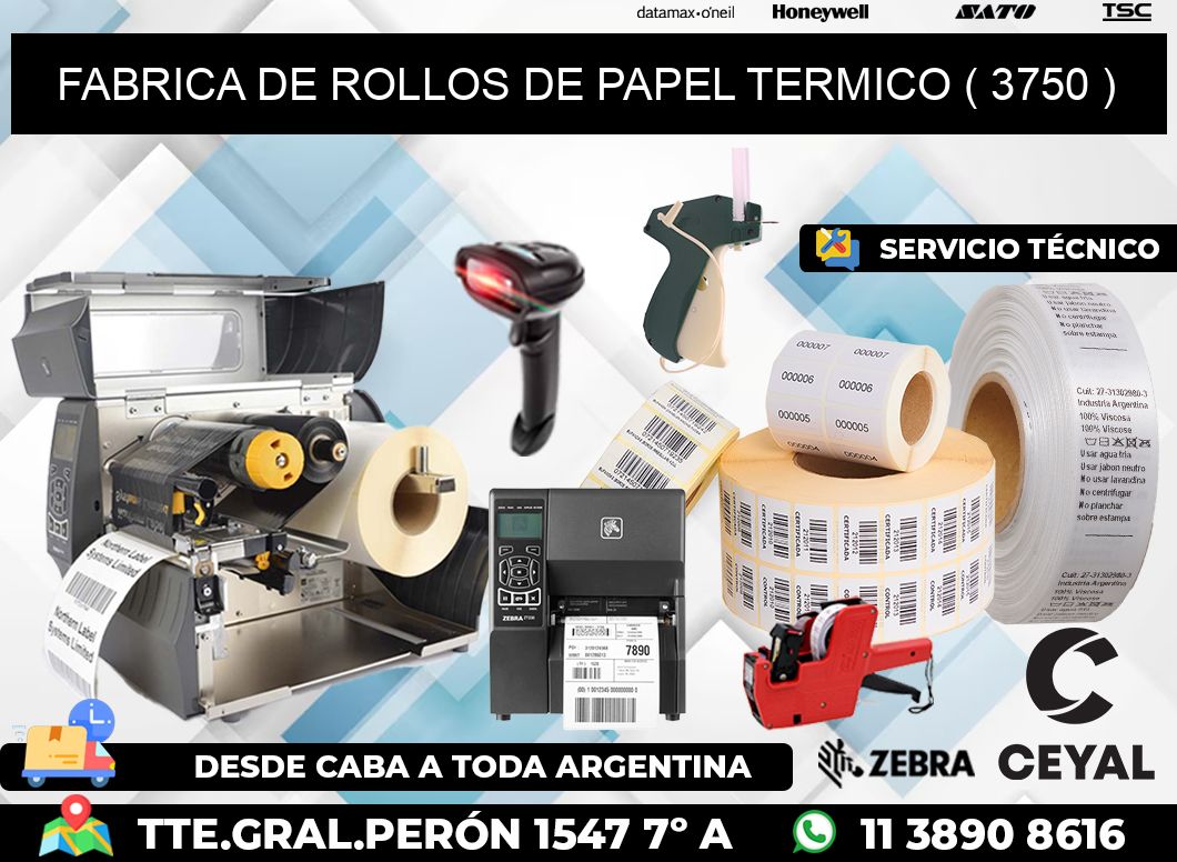 FABRICA DE ROLLOS DE PAPEL TERMICO ( 3750 )