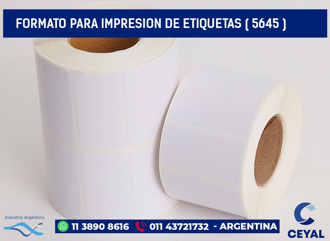 FORMATO PARA IMPRESION DE ETIQUETAS ( 5645 )