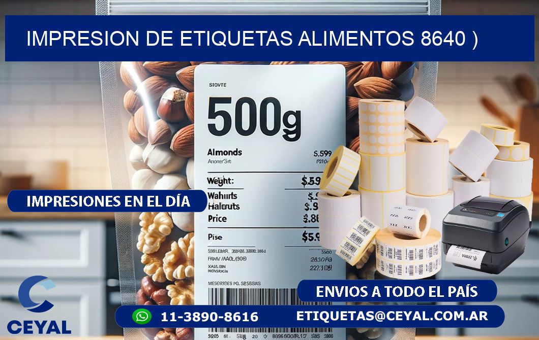 IMPRESION DE ETIQUETAS ALIMENTOS 8640 )