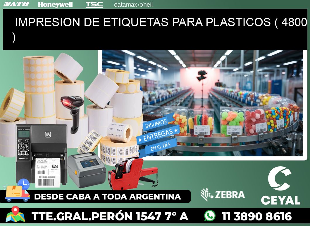 IMPRESION DE ETIQUETAS PARA PLASTICOS ( 4800 )