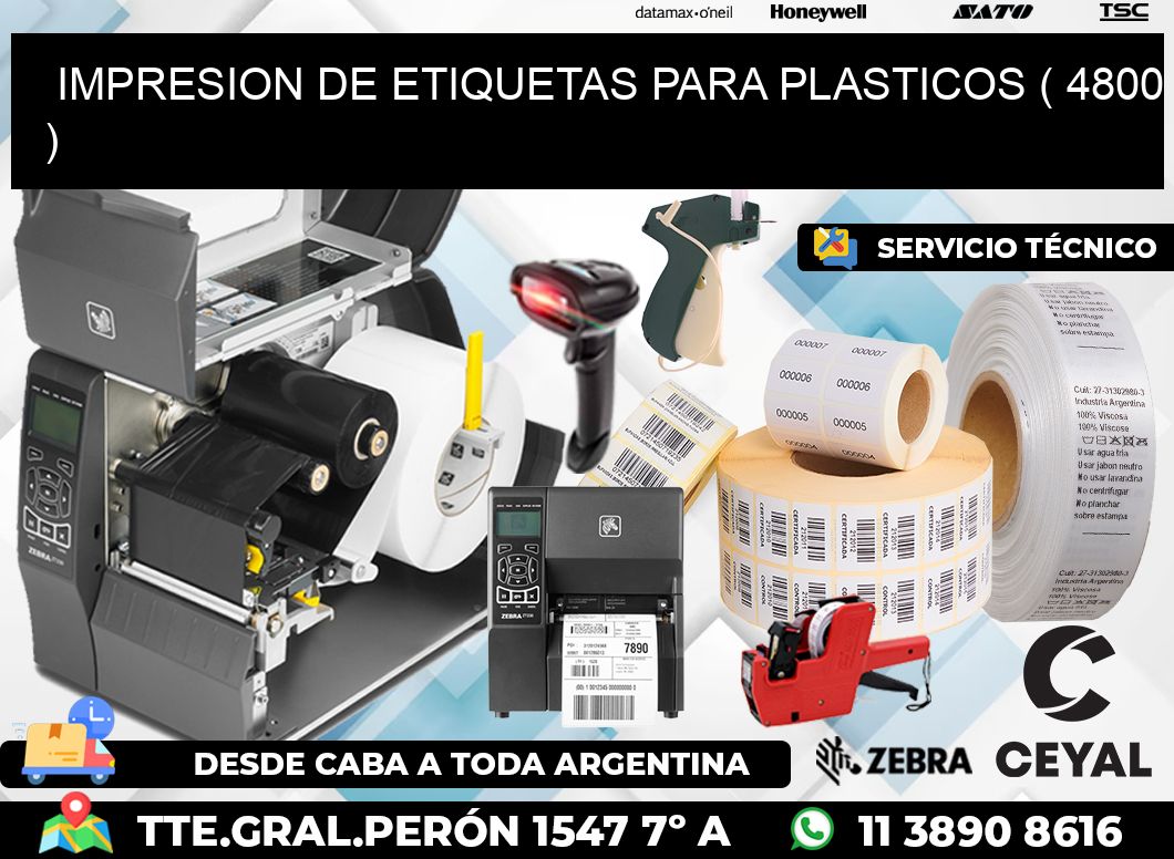 IMPRESION DE ETIQUETAS PARA PLASTICOS ( 4800 )