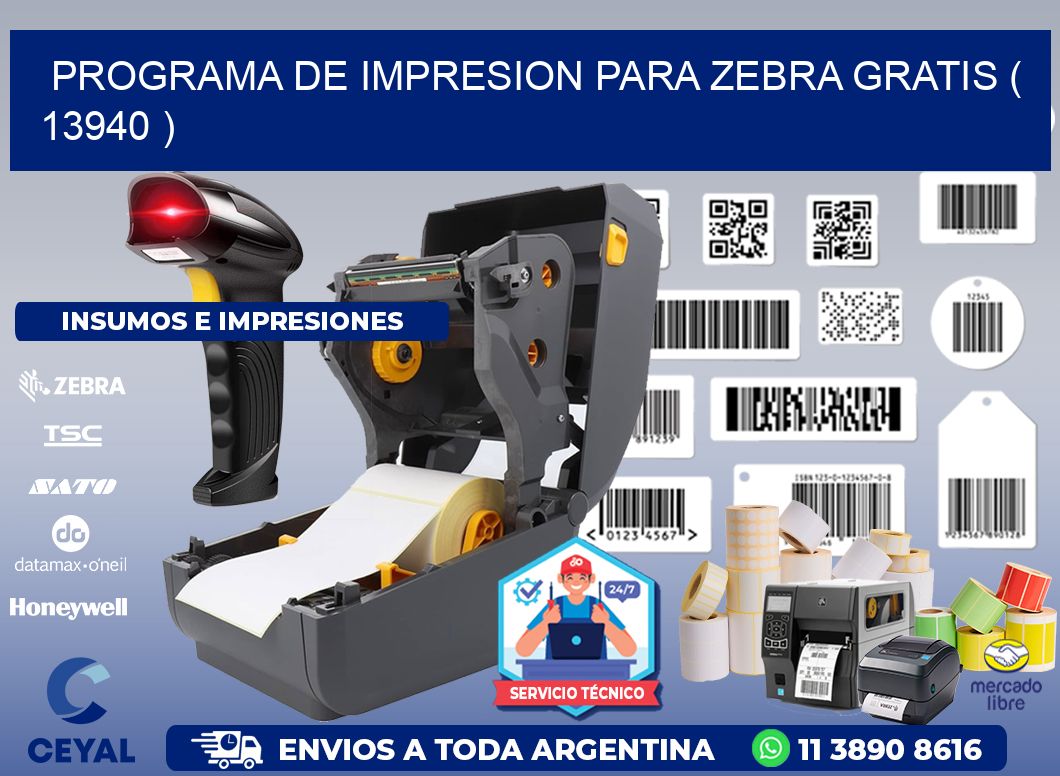 PROGRAMA DE IMPRESION PARA ZEBRA GRATIS ( 13940 )