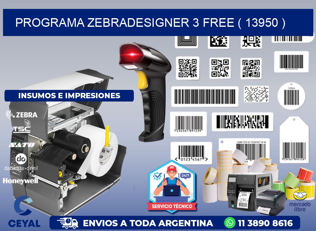 PROGRAMA ZEBRADESIGNER 3 FREE ( 13950 )