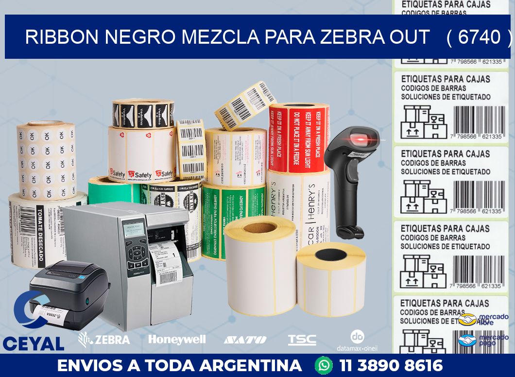 RIBBON NEGRO MEZCLA PARA ZEBRA OUT   ( 6740 )