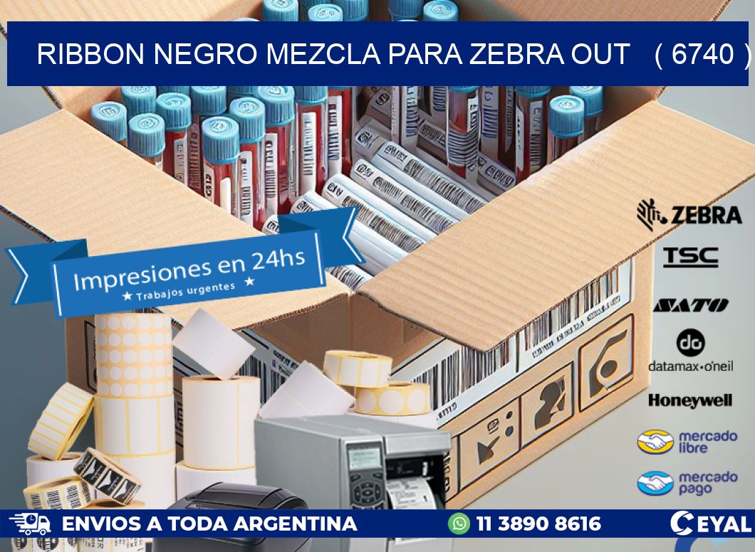 RIBBON NEGRO MEZCLA PARA ZEBRA OUT ( 6740 )