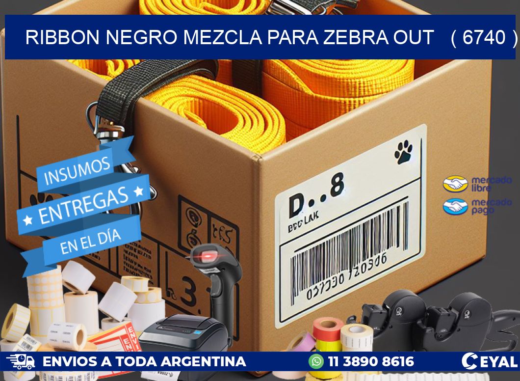 RIBBON NEGRO MEZCLA PARA ZEBRA OUT ( 6740 )