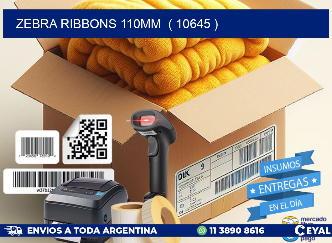 ZEBRA RIBBONS 110MM ( 10645 )