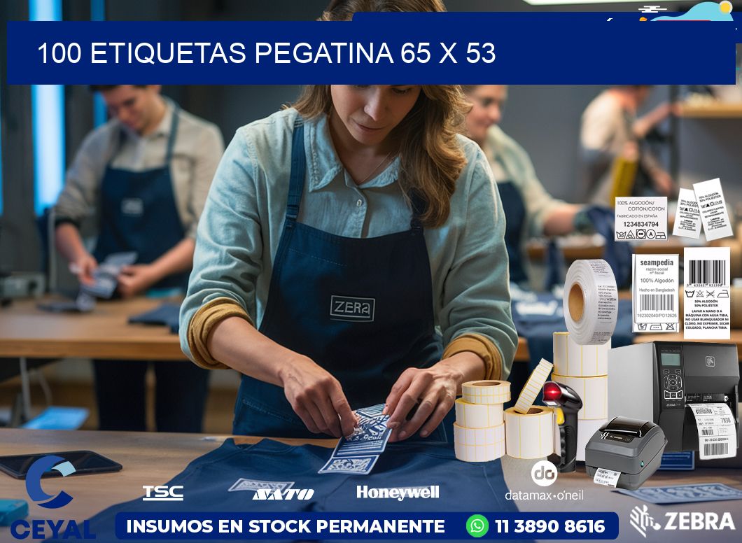 100 ETIQUETAS PEGATINA 65 x 53