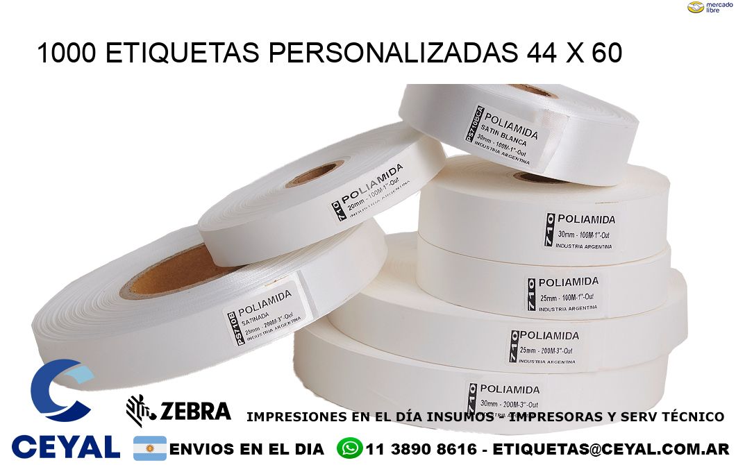 1000 ETIQUETAS PERSONALIZADAS 44 x 60
