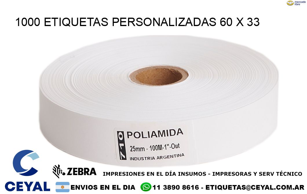 1000 ETIQUETAS PERSONALIZADAS 60 x 33