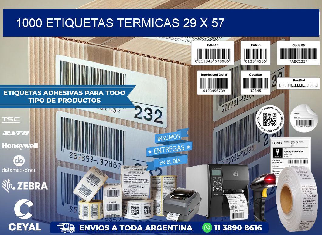 1000 ETIQUETAS TERMICAS 29 x 57