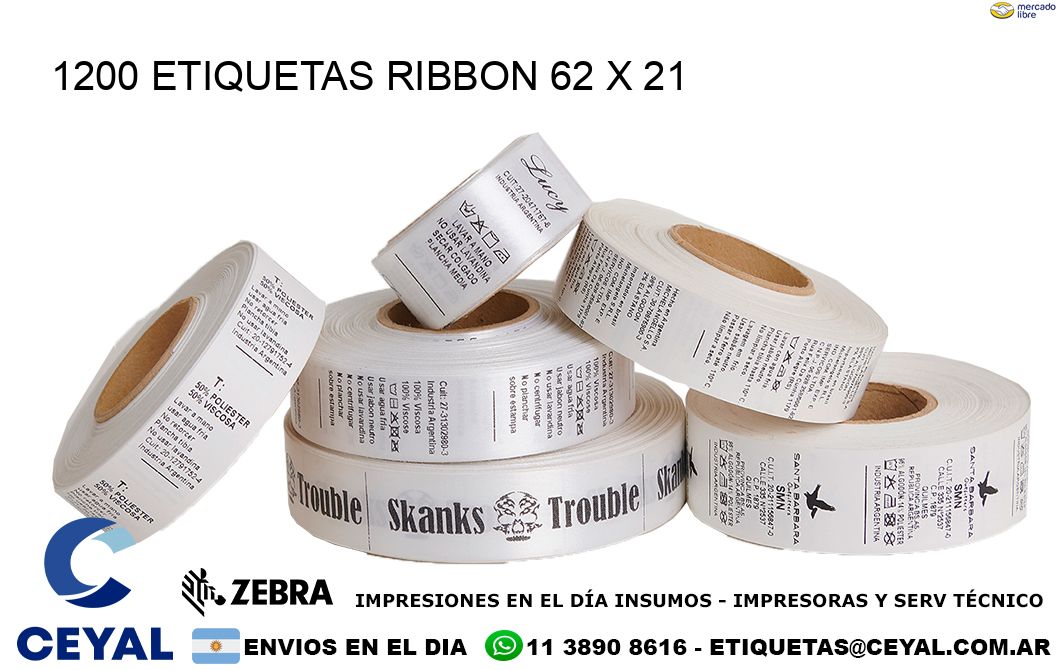 1200 ETIQUETAS RIBBON 62 x 21