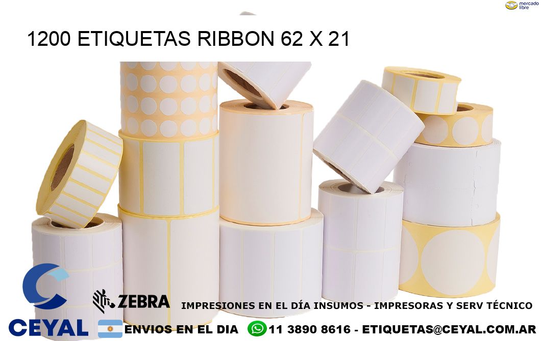 1200 ETIQUETAS RIBBON 62 x 21