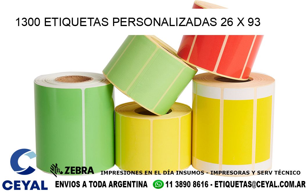 1300 ETIQUETAS PERSONALIZADAS 26 x 93