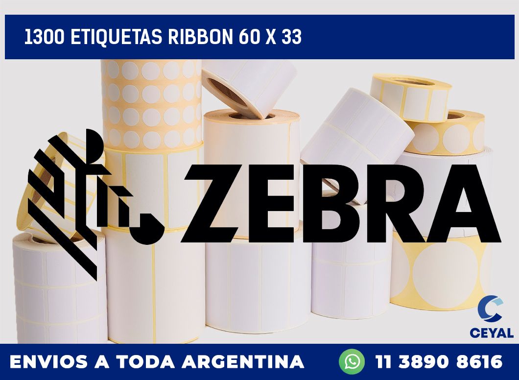 1300 ETIQUETAS RIBBON 60 x 33