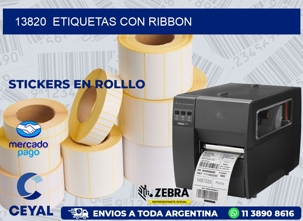 13820  ETIQUETAS CON RIBBON