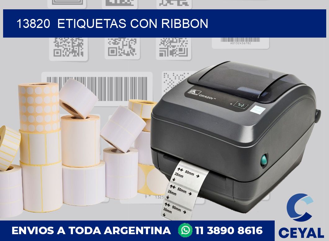 13820  ETIQUETAS CON RIBBON