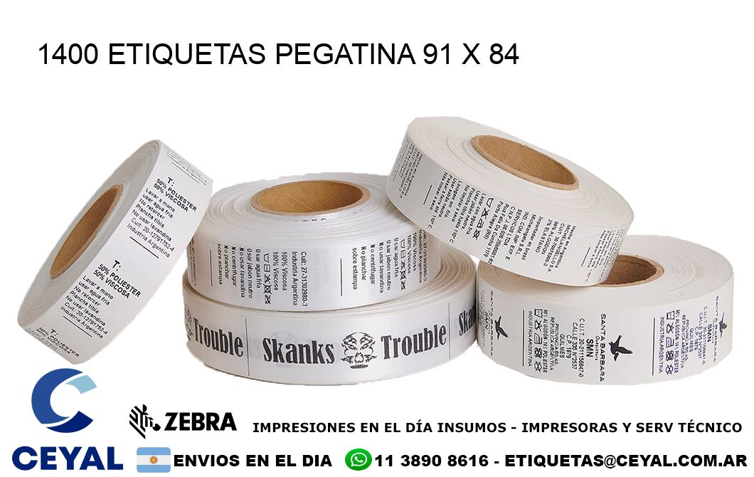 1400 ETIQUETAS PEGATINA 91 x 84