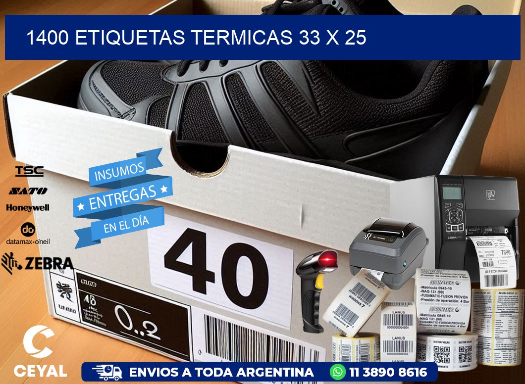 1400 ETIQUETAS TERMICAS 33 x 25