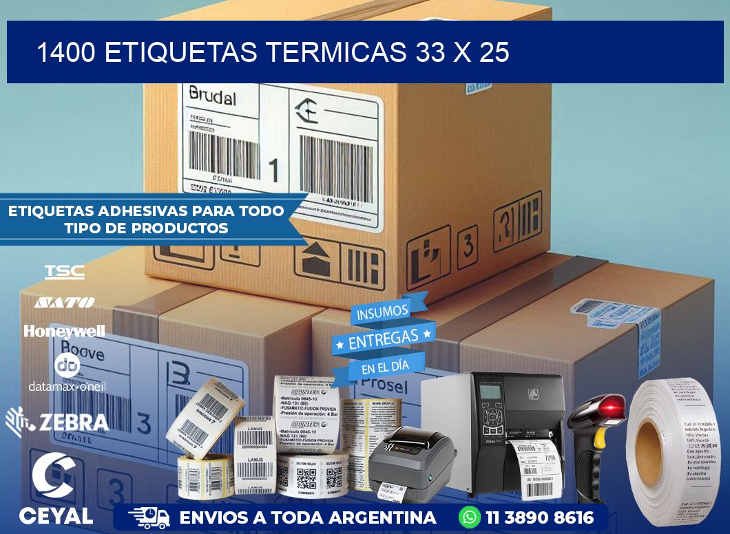 1400 ETIQUETAS TERMICAS 33 x 25