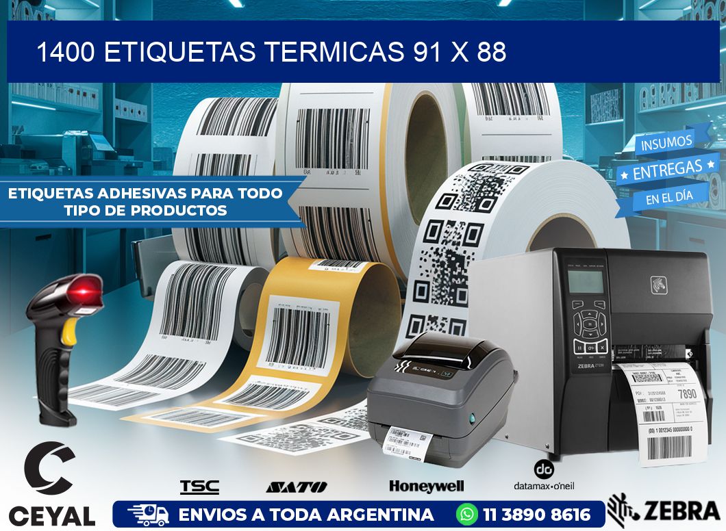 1400 ETIQUETAS TERMICAS 91 x 88