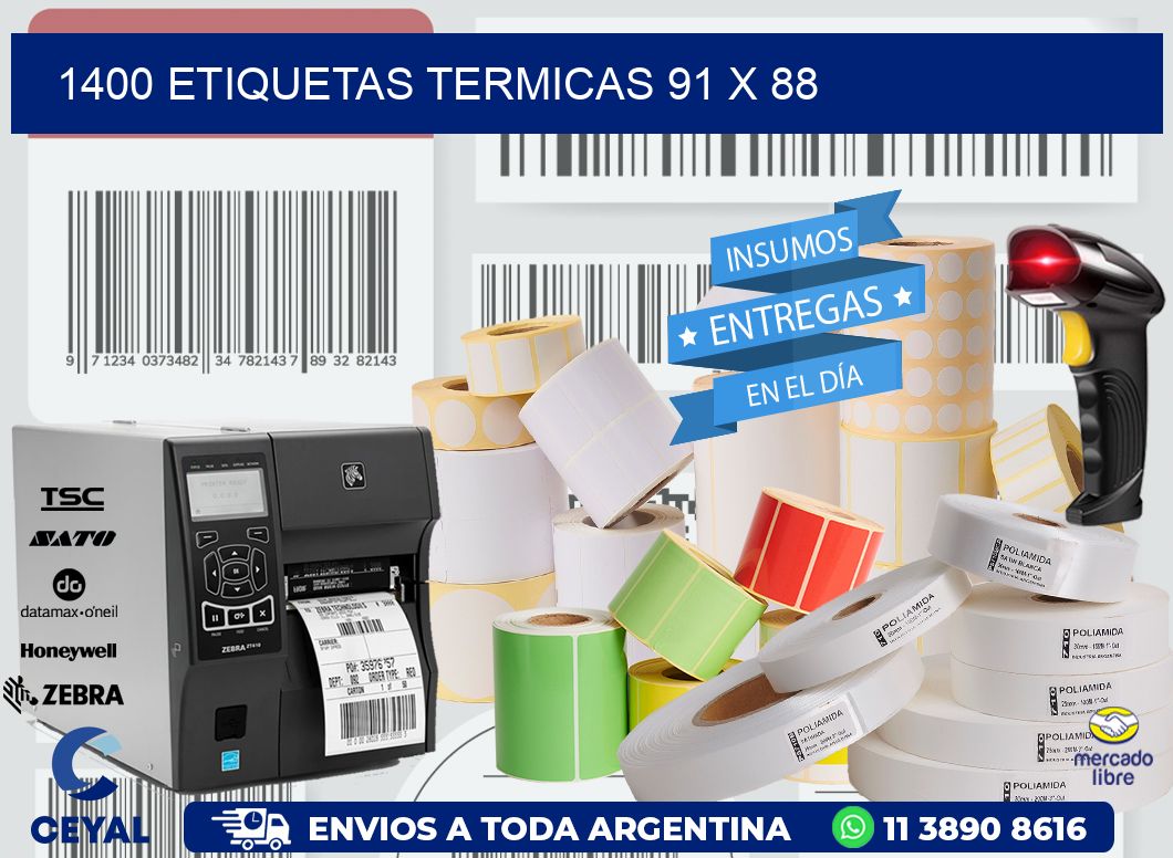 1400 ETIQUETAS TERMICAS 91 x 88