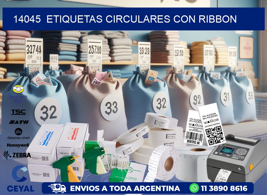 14045  ETIQUETAS CIRCULARES CON RIBBON