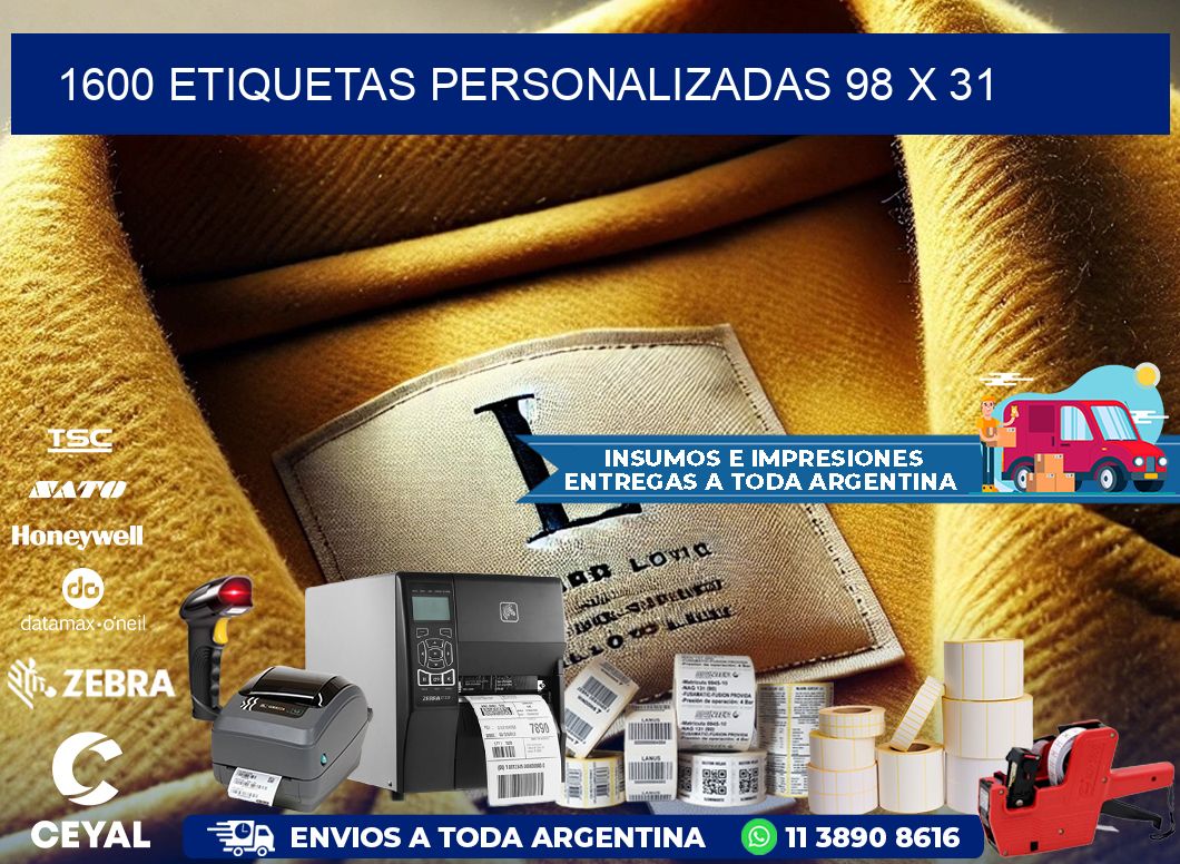 1600 ETIQUETAS PERSONALIZADAS 98 x 31