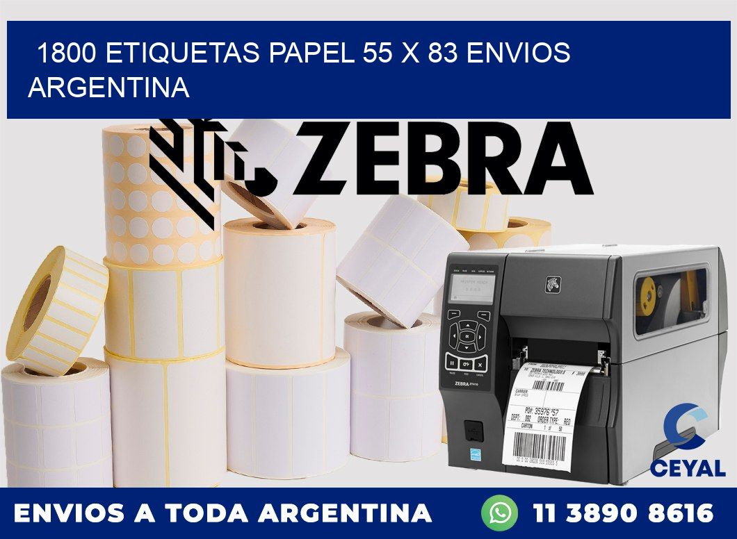 1800 ETIQUETAS PAPEL 55 x 83 ENVIOS ARGENTINA