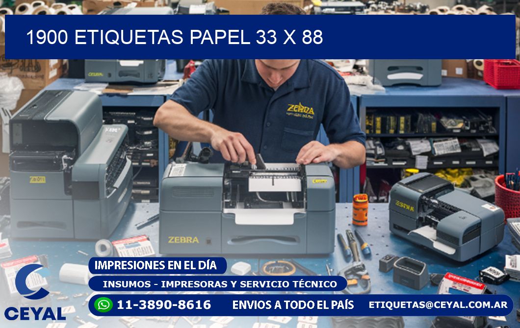 1900 ETIQUETAS PAPEL 33 x 88