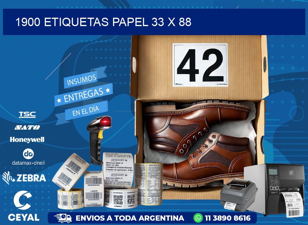 1900 ETIQUETAS PAPEL 33 x 88