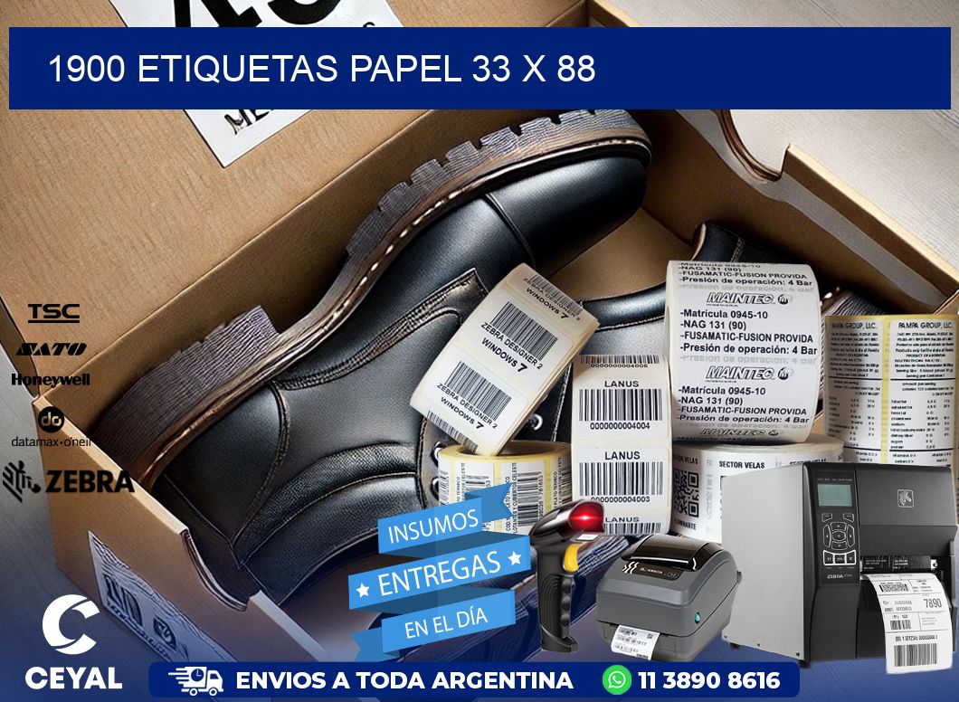 1900 ETIQUETAS PAPEL 33 x 88