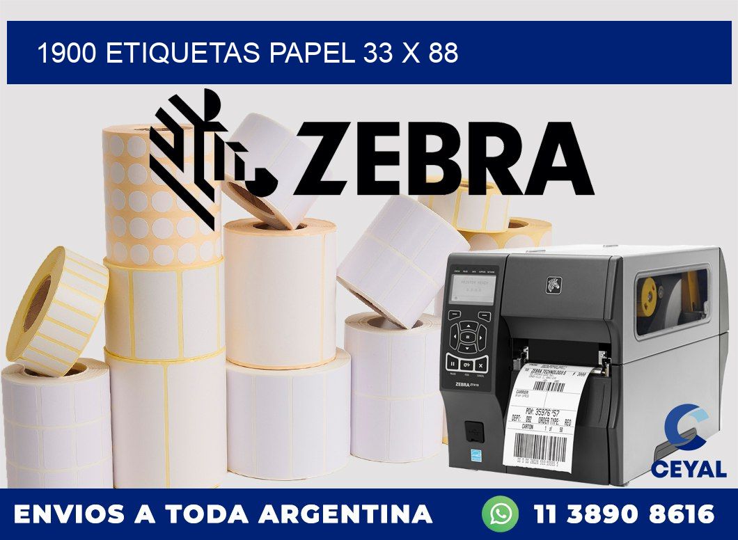 1900 ETIQUETAS PAPEL 33 x 88