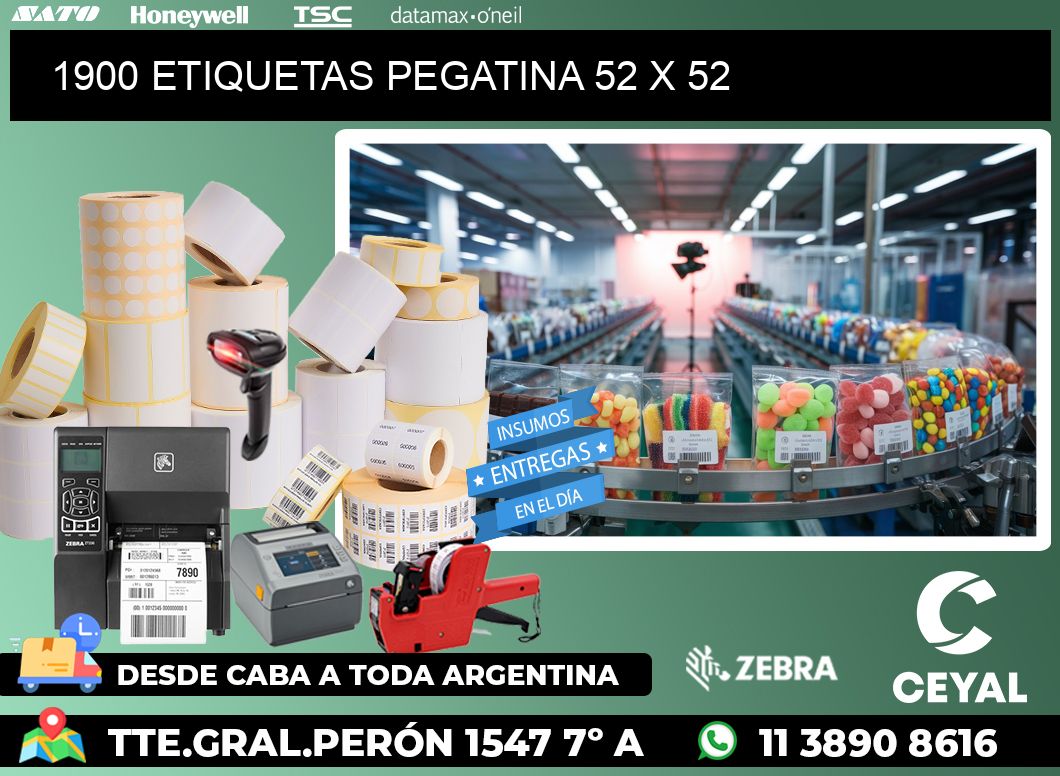 1900 ETIQUETAS PEGATINA 52 x 52
