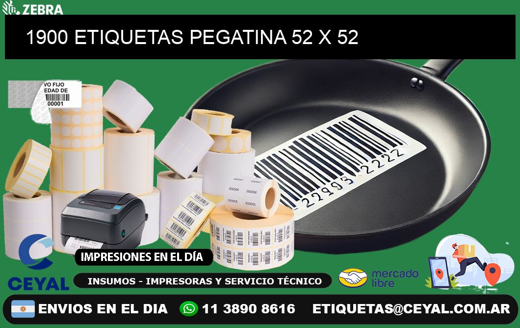 1900 ETIQUETAS PEGATINA 52 x 52