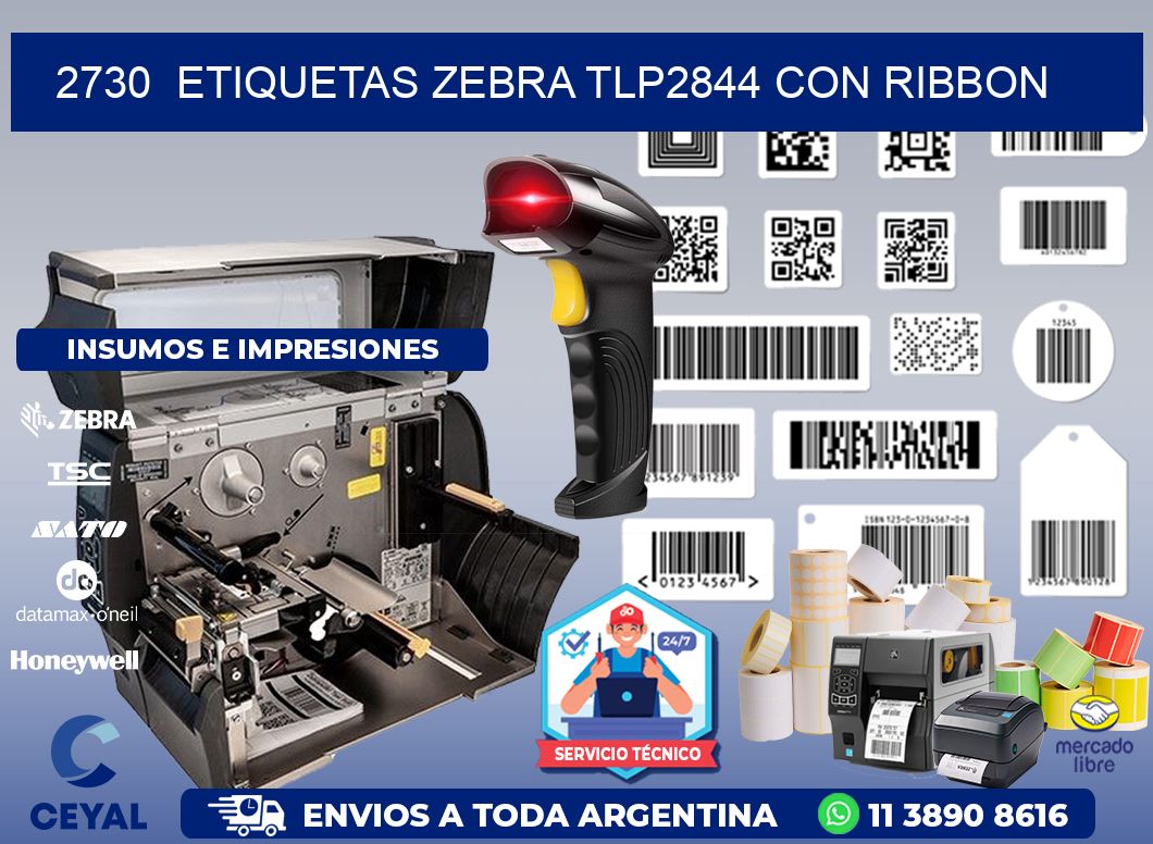 2730 ETIQUETAS ZEBRA TLP2844 CON RIBBON