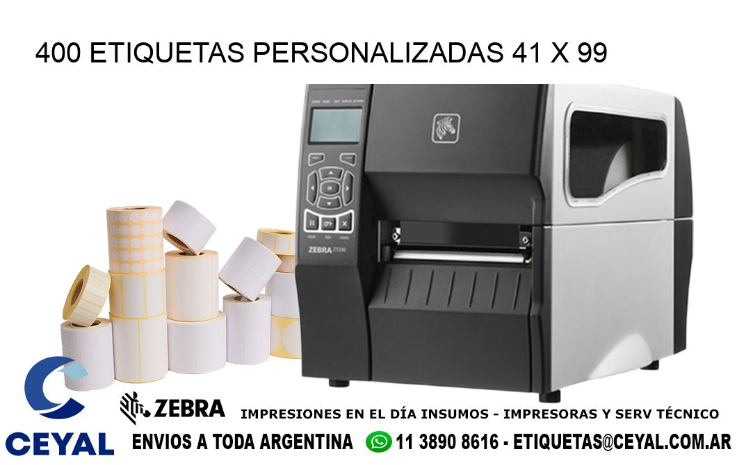 400 ETIQUETAS PERSONALIZADAS 41 x 99