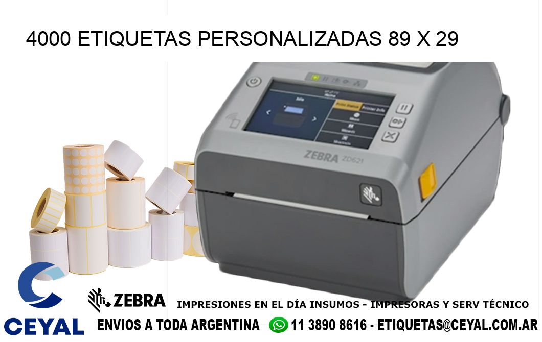 4000 ETIQUETAS PERSONALIZADAS 89 x 29