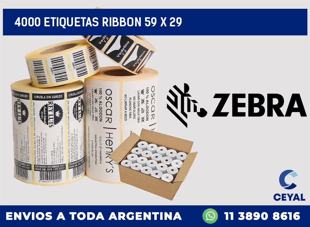 4000 ETIQUETAS RIBBON 59 x 29