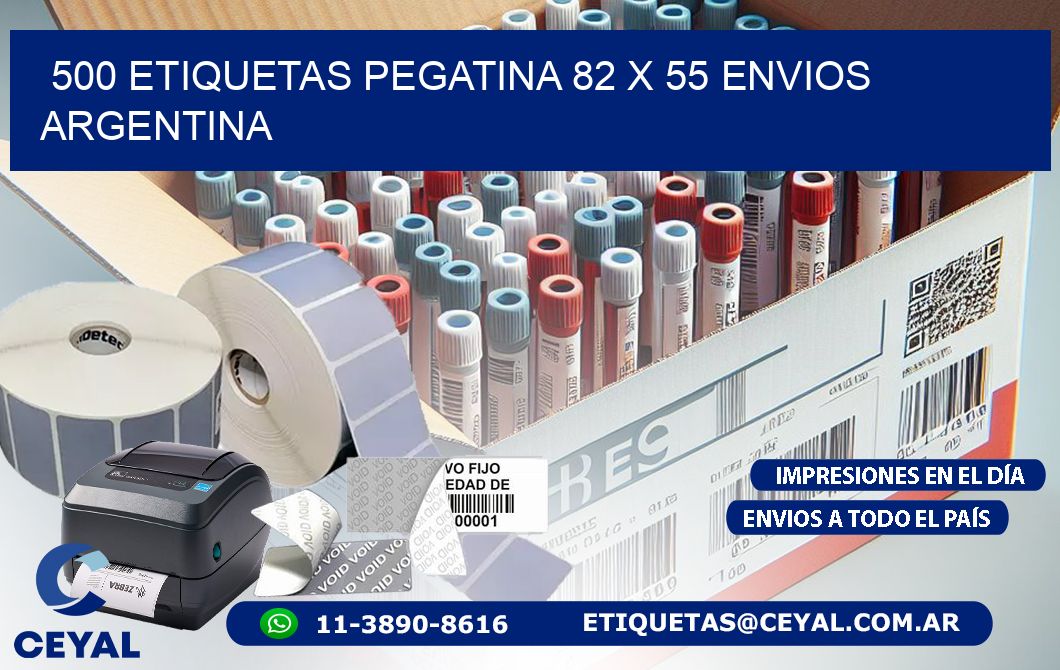 500 ETIQUETAS PEGATINA 82 x 55 ENVIOS ARGENTINA